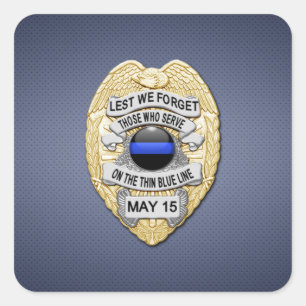 Thin Blue Line Square Sticker