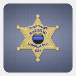 Thin Blue Line Square Sticker