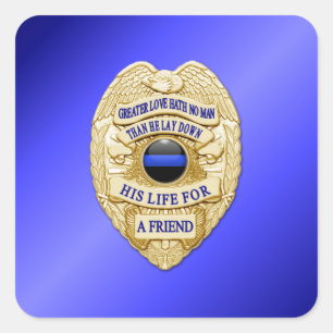 Thin Blue Line Square Sticker