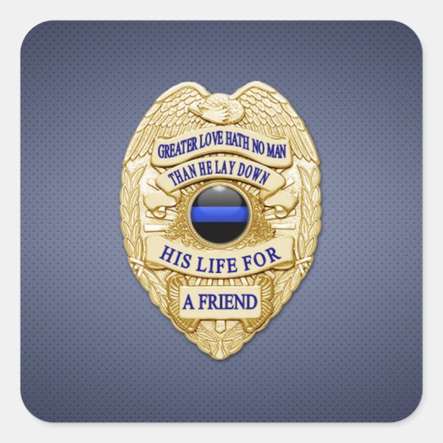 Thin Blue Line Square Sticker (Front)