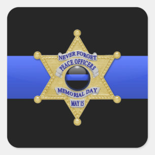 Thin Blue Line Square Sticker