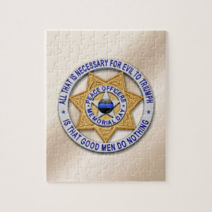 Thin Blue Line Star Badge Jigsaw Puzzle