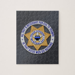 Thin Blue Line Star Badge Jigsaw Puzzle