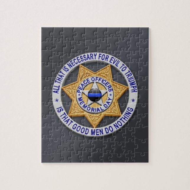 Thin Blue Line Star Badge Jigsaw Puzzle (Vertical)