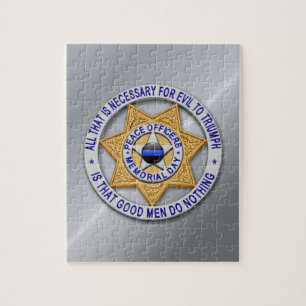 Thin Blue Line Star Badge Jigsaw Puzzle