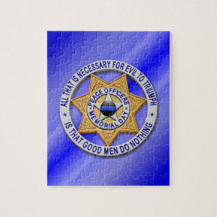 Thin Blue Line Star Badge Jigsaw Puzzle