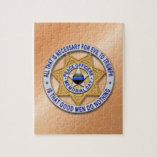 Thin Blue Line Star Badge Jigsaw Puzzle