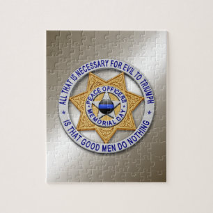 Thin Blue Line Star Badge Jigsaw Puzzle