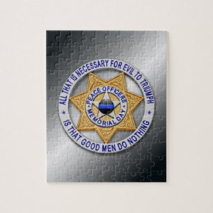 Thin Blue Line Star Badge Jigsaw Puzzle
