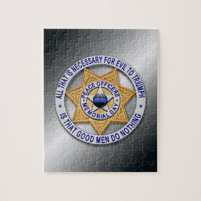 Thin Blue Line Star Badge Jigsaw Puzzle (Vertical)