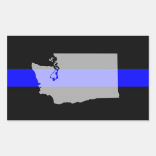Thin Blue Line Sticker (Set of 4) - WA State