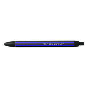 Thin Blue Line Striped Police Officer Name Ink Pen