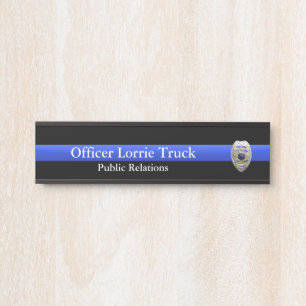 Thin Blue Line - Super Hi Res Police Officer Badge Door Sign