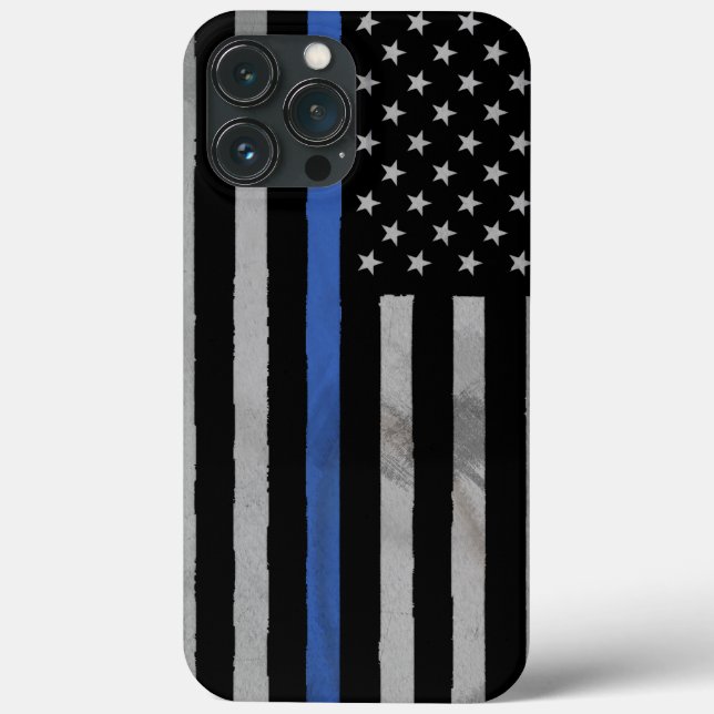 Thin Blue Line Tattered Distressed Flag Case-Mate  iPhone Case (Back)