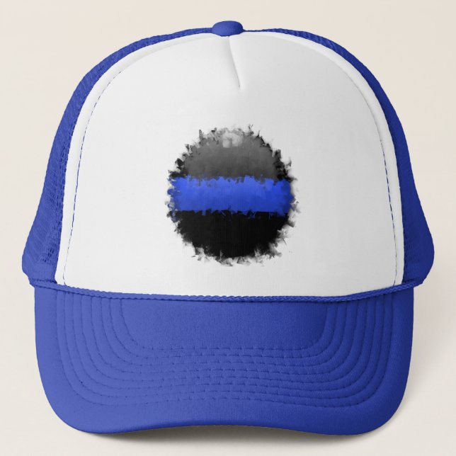 Thin Blue Line Trucker Hat (Front)