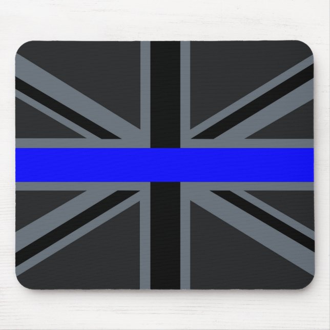 Thin Blue Line Union Jack Graphic Mouse Pad (Front)