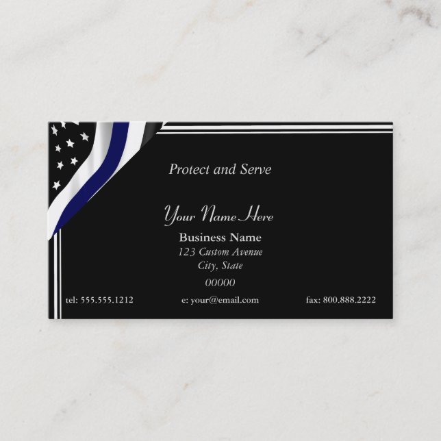 Thin Blue Line Upload Your Badge Business Card (Front)
