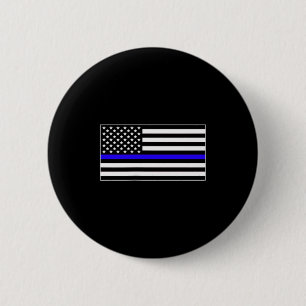 Thin Blue LINE US American Flag Honour Police Live 6 Cm Round Badge