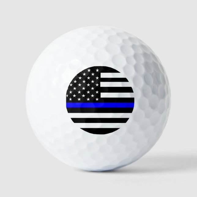 Thin Blue Line US Flag Golf Balls (Front)