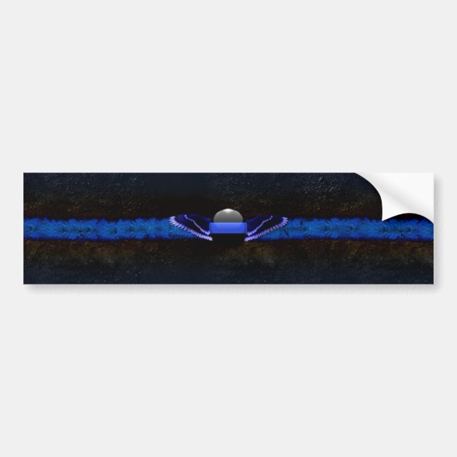 Thin Blue Line Wings Bumper Sticker (Front)