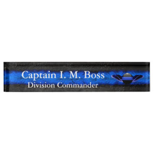 Thin Blue Line - Wings Desk Nameplate