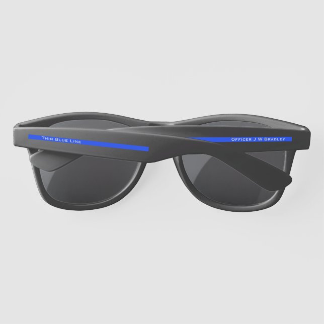 Thin Blue Line with Officer's Name Support Police Sunglasses (Back)