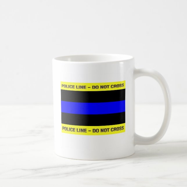 Thin Blue Police Line Coffee Mug (Right)