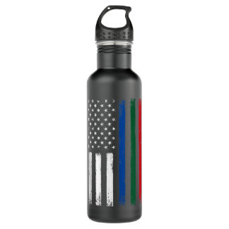 Thin Blue Red Green Line Flag Police Firefighter M 710 Ml Water Bottle