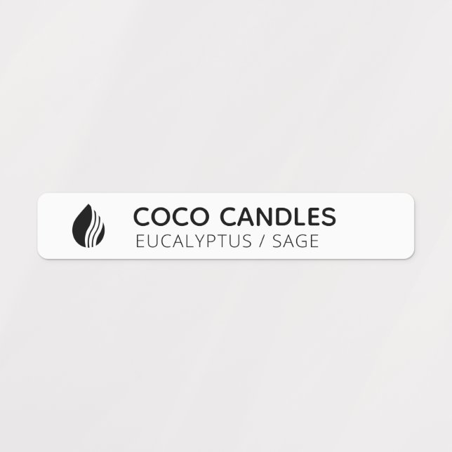 Thin Candle Logo Label   (Design 1)