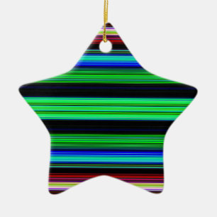 Thin Colourful Stripes - 1 Ceramic Ornament