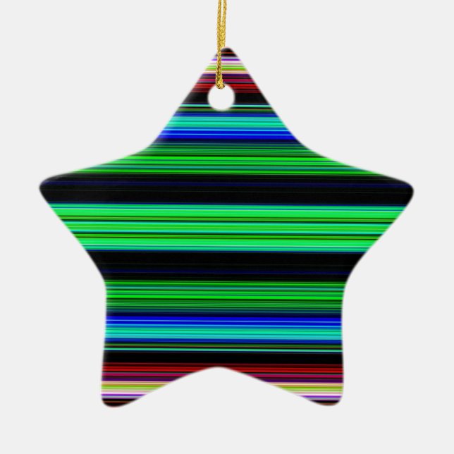 Thin Colourful Stripes - 1 Ceramic Ornament (Front)