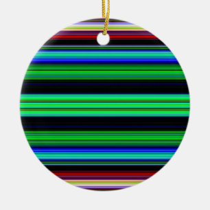 Thin Colourful Stripes - 1 Ceramic Ornament