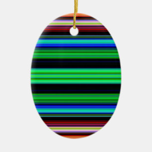 Thin Colourful Stripes - 1 Ceramic Tree Decoration