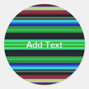 Thin Colourful Stripes - 1 Classic Round Sticker