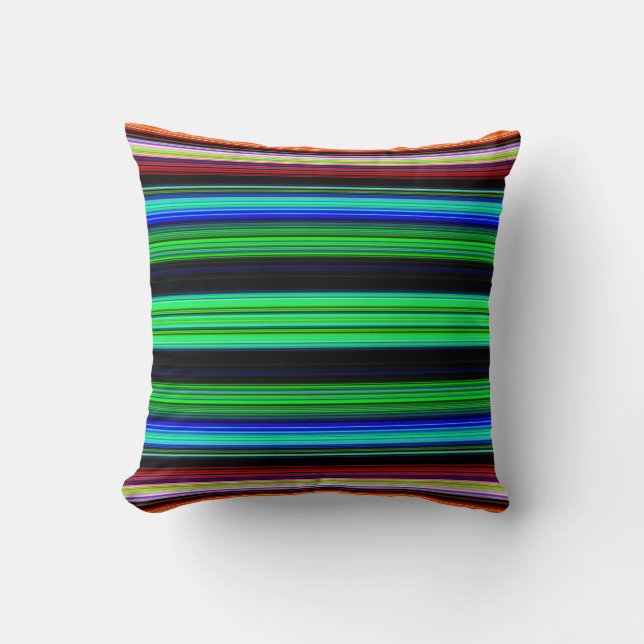 Thin Colourful Stripes - 1 Cushion (Front)