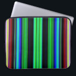 Thin Colourful Stripes - 1 Laptop Sleeve<br><div class="desc">Colourful stripes with black space background. Colours of red, yellow, green, blue and orange. Depending on the product, add or change the text. Change the image if you like too. Personalise these with your name or quote. Add a photo and have the the stripe design as a frame to that...</div>