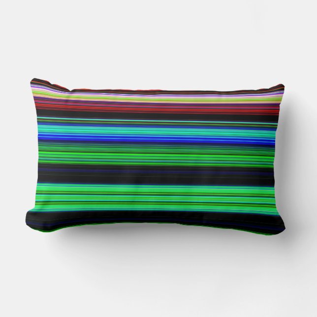 Thin Colourful Stripes - 1 Lumbar Cushion (Front)