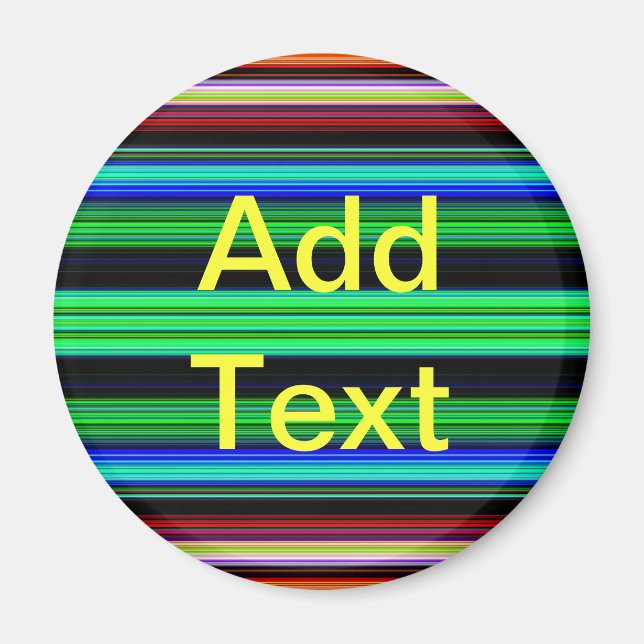 Thin Colourful Stripes - 1 Magnet (Front)