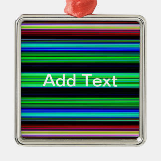 Thin Colourful Stripes - 1 Metal Ornament