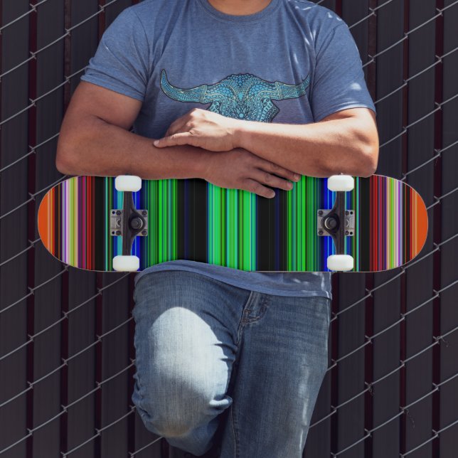 Thin Colourful Stripes - 1 Skateboard (Outdoor 3)