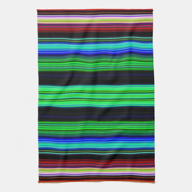 Thin Colourful Stripes - 1 Tea Towel (Vertical)