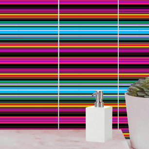 Thin Colourful Stripes - 2 Ceramic Tile