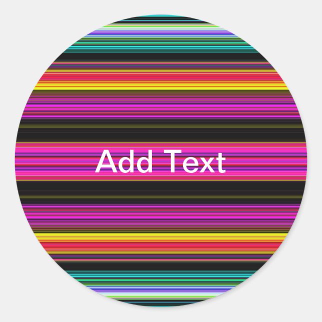 Thin Colourful Stripes - 2 Classic Round Sticker (Front)