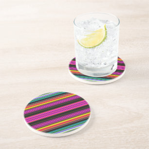 Thin Colourful Stripes - 2 Coaster