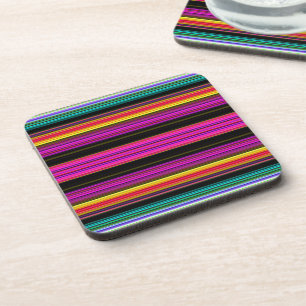 Thin Colourful Stripes - 2 Coaster