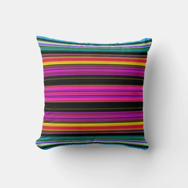 Thin Colourful Stripes - 2 Cushion (Front)