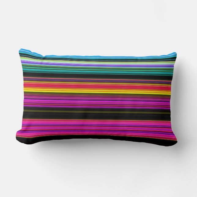 Thin Colourful Stripes - 2 Lumbar Cushion (Front)