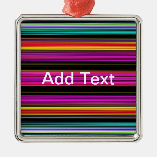 Thin Colourful Stripes - 2 Metal Ornament (Front)
