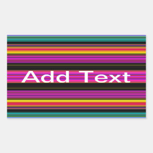 Thin Colourful Stripes - 2 Rectangular Sticker