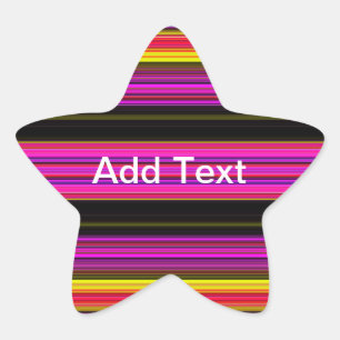 Thin Colourful Stripes - 2 Star Sticker